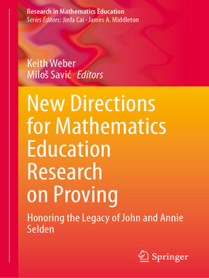 cover image of New Directions for Mathematics Education Research on Proving